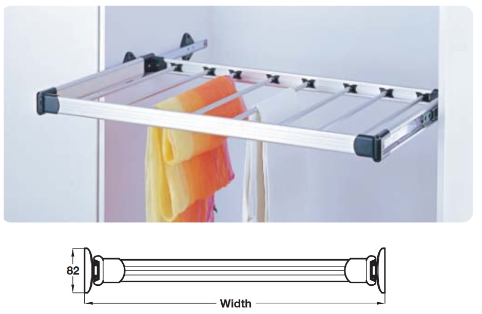 Wardrobe Pull Out Trouser Rack for Cabinet Width 450-1000 mm